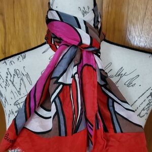 Multi Print Silk Scarf